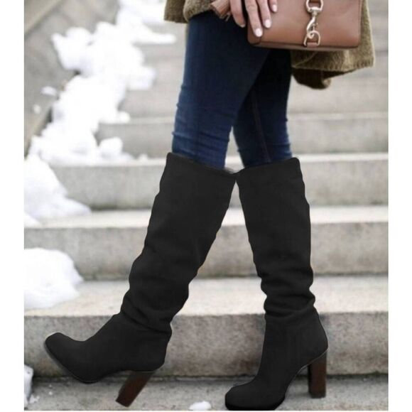 SAM EDELMAN Silas Black Suede Over The Knee Boot Size 9M - Picture 1 of 13